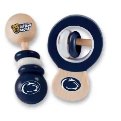 Baby Fanatic Wood Rattle 2 Pack - NCAA Penn State Nittany Lions Toy Set