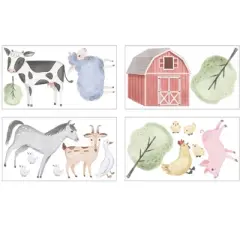 Sweet Jojo Designs Boy or Girl Gender Neutral Unisex Wall Decal Stickers Art Nursery D&eacute;cor Farm Animals Multicolor 4pc