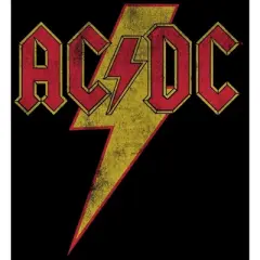 ACDC Vintage Lightning Bolt Logo Men's Black T-shirt