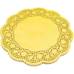 Juvale 100pcs Gold Round 12" Disposable Paper Doilies Lace for Art Craft Wedding Party Table D&eacute;cor