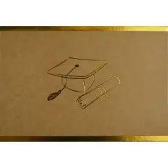 50ct Grad-itude Gold Foil Thank You Note Card & Envelopes: Great Papers! Multicolor Scroll Design, All Occasions, 5"x3.625"