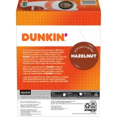 Dunkin' Hazelnut Flavored Medium Roast Coffee - Keurig K-Cup Pods - 22ct