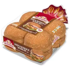 Brownberry 100% Whole Wheat Hamburger Buns - 16oz