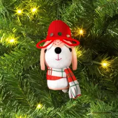 Fabric Dog Head Plaid Scarf Christmas Tree Ornament - Wondershop&trade;