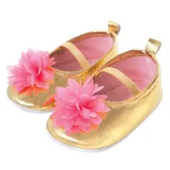 Little Treasure Baby Girl Cotton Bodysuit, Pant and Shoe 3pc Set, Sunshine