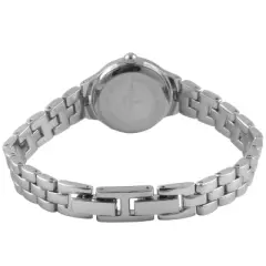 Peugeot Women 22mm Round Silver Self-Adjust Link Bracelet Watch