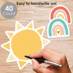 Big Dot of Happiness Pastel Boho Rainbow - DIY Classroom Decorations - Bulletin Board Cut-Outs - Set of 40