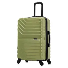 InUSA Aurum Lightweight Hardside Medium Checked Spinner Suitcase - Green