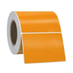 PSBM Thermal Transfer Labels, Orange, 4x6 Inch, 4 Rolls, 1000 Labels/Roll, 3 Inch Core, Perforated, Must Have Thermal Ribbon (Not Included)