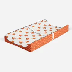 Bacati - Playful Fox Quilted Changing Pad Cover -Orange Arrows in Gussett