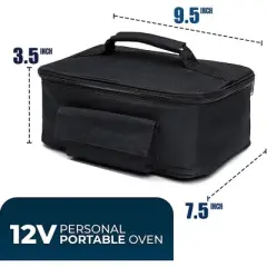 Zone Tech Food Heating Lunch Box - Insulated Warmer & Heater Black Lunch Box for Meals Reheating & Food Cooking -Picnics, Travelling, Office & Camping