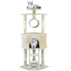 Homessity 56" economical Cat Tree with Sisal Covered Posts HC-013 - Beige
