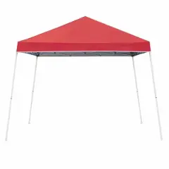 Z-Shade 10 x 10 Foot Angled Leg Outdoor Canopy Tent with a Push Button Locking System and Z-Shade 4 Pack of Heavy Duty Leg Weight Bags, Red