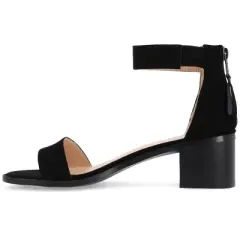 Journee Collection Womens Percy Low Stacked Heel Back Heel Zip Sandals