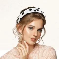 Unique Bargains Women's Polka Dot Knotted Headband 1 Pc