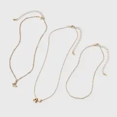 Girls' Initial with Choker and Layered Necklace Set - art class&trade; Gold