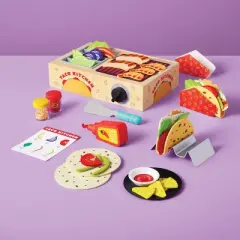 Taco Night Play Set - Gigglescape&trade;: Creative Play Food & Toy Kitchens, 67 Pieces, Ages 3+, Plastic & Wood
