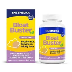 Enzymedica Fast-Acting Bloat Buster with Betaine HCl for Digestive Health Capsules - Prickly Pear - 60ct