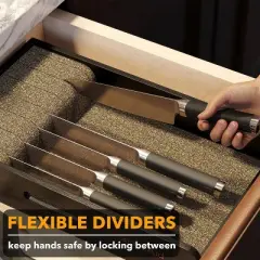Knife Drawer Organizer Bamboo Insert Dock(Large)-SpaceAid&reg;