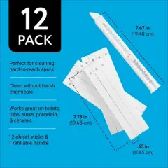 Juvale 12 Pack Pumice Stone for Cleaning Toilet, Ovens, Grills, Sinks and Tiles, Scouring Stick with Adjustable Handle