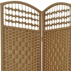 5 1/2 ft. Tall Fiber Weave Room Divider - Natural (3 Panels)