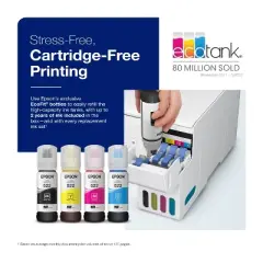 Epson EcoTank ET-2800 Wireless Color All-in-One Cartridge-Free Supertank Printer: Inkjet, Wi-Fi, Apple AirPrint