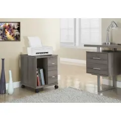 Monarch Specialties Reclaimed-Look 2 Drawer Computer Stand/Castor