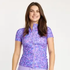 Calypsa Womens Full-Zip Adele Swim Top