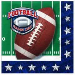 Treasures Gifted Football Napkins - Football Birthday Party Supplies - 48 Pack