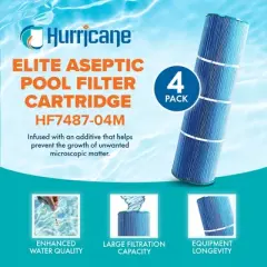 Hurricane 8 Pack Elite Aseptic Pool Filter Cartridge Replacement for PA100N, Unicel C-7487, Filbur FC-1270, Super-Star-Clear C4000, SwimClear C4020