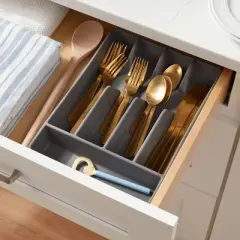 5 Compartment Plastic Plastic Drawer Organizer Gray - Brightroom&trade;