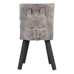 A&B Home Greek God Blowing Statue Outdoor Planter - Gray/Black Finish