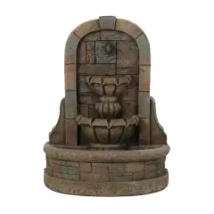 NAYSAYE Fountain Classic Roman Two Tier Design with Elegant Stone Inspired Style for Garden Patio Outdoor, Stone Gray, 22"*12.25"*29"