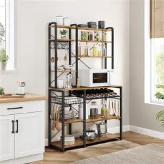 Yaheetech 71"H Large Baker's Rack with Hutch and Wine Rack