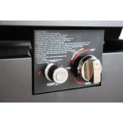 43" Smoked Glass Metal Rectangle Fire Pit (Black)