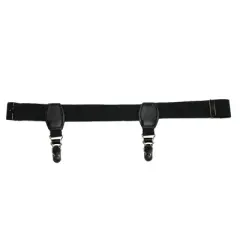 CTM Men's Elastic 1 Inch Sock Garters with 2 Clips