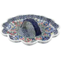 Blue Rose Polish Pottery 131 Vena Egg Plate