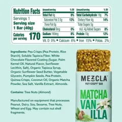 Mezcla Plant Based Matcha Vanilla Protein Bars - 10g Protein - 5.6oz/4ct