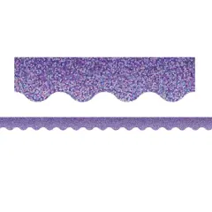 Teacher Created Resources&reg; Purple Sparkle Scalloped Border Trim, 35 Feet Per Pack, 6 Packs