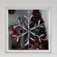 Northlight 13" White LED Lighted Snowflake Christmas Window Silhouette