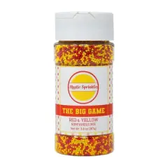 Mystic Sprinkles The Big Game: Red & Yellow Nonpareils Mix 3.8oz Bottle