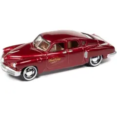 1948 Tucker Torpedo Red Maroon Met. w/Poker Chip & Game Card "Trivial Pursuit" 1/64 Diecast Model Car by Johnny Lightning