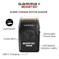 GAMMA+ Boosted Cordless Double Foil Shaver, USB-C Rechargeable with Integrated Micro Trimmer