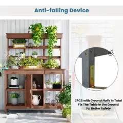 Coolbibila-66"Large Outdoor Farmhouse Potting Bench Table, Garden Workstation With 2 Drawers, Storage Sheds For Outside With Cabinet And Shelves