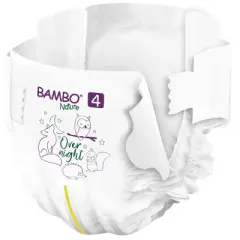 Bambo Nature Overnight Diapers, Disposable, Eco-Friendly, Size 4