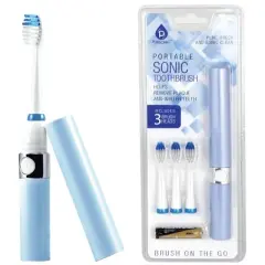 Pursonic S53-BL Portable Sonic Toothbrush in Blue with 3 Brush Heads