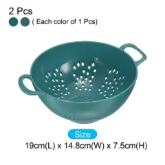 Unique Bargains Kitchen Plastic Rice Washing Drainer Basket Colander with Double Handles