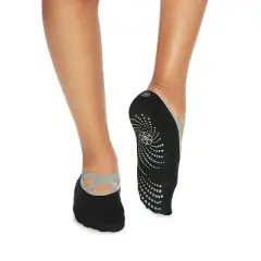 Gaiam Yoga Barre Socks - Black: Non-Slip Grip, Small/Medium Size