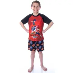 Beyblade Burst Surge Boys' Hikaru and Hyuga Shirt and Shorts Pajama Set Hyuga and Hikaru