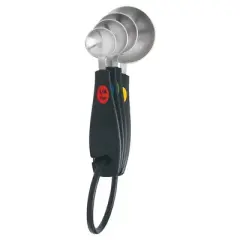 OXO Stainless Steel Measuring Spoons: 5-Piece Set, Dishwasher-Safe, Includes Teaspoon & Tablespoon, Black